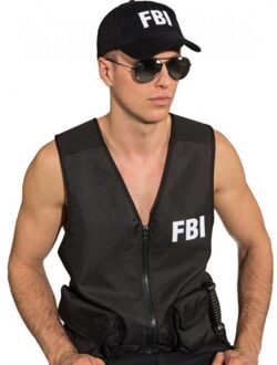 Politie FBI verkleed pet zwart voor volwassenen - Verkleedhoofddeksels