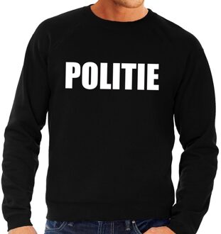 Politie tekst sweater / trui zwart voor heren L