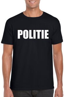 Politie tekst t-shirt zwart heren 2XL