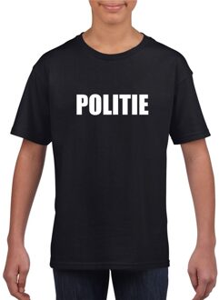 Politie tekst t-shirt zwart kinderen L (146-152)