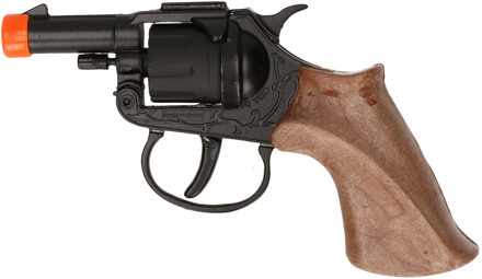 Politie verkleed speelgoed revolver - pistool - metaal - 8 schots plaffertjes Multi
