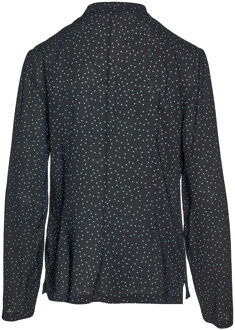 Polka Dot Blouse met Ruffle Detail - maat Zwart