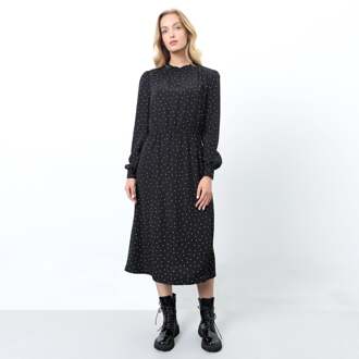 Polka dot print jurk - maat Zwart