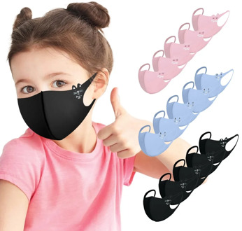pollution Fabric Breathable Reusable Respirators Mask Child Kids Reusable Cartoon Print Breathable Protection Stretch 5 Pack