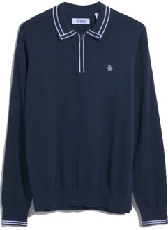Polo 1/4 zip earl sweater dark sapphire - maat L Veelkleurig