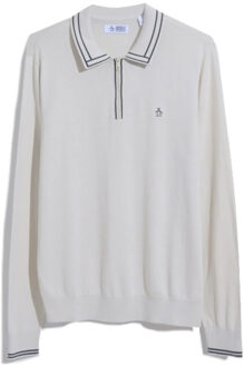 Polo 1/4 zip earl sweater white Wit - L