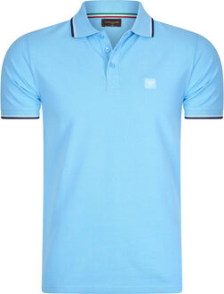 Polo applique pique Blauw - 2XL