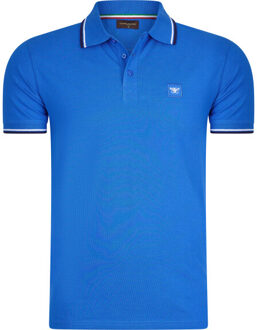 Polo applique pique Blauw - S