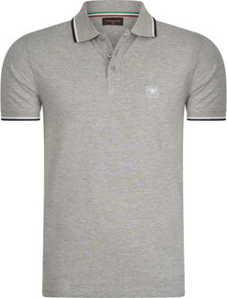 Polo applique pique - maat M Grijs