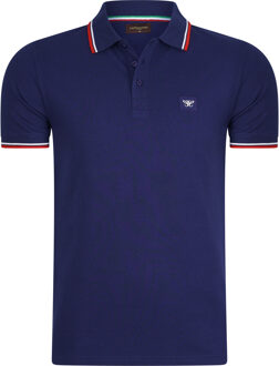 Polo applique pique - maat XL Blauw