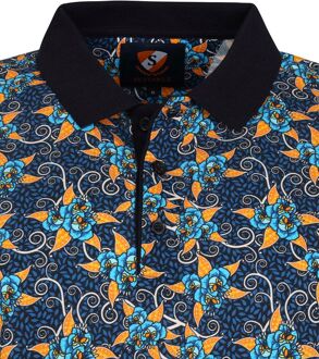 Polo Bloemen Donkerblauw - L,M