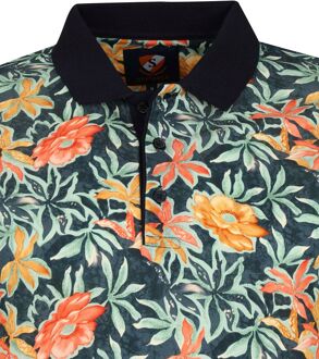 Polo Bloemen Groen Blauw - L,M