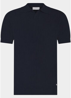Polo heren richard knitted polo ss halfz bwa26106ri21/4001 - maat M Blauw