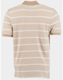Polo korte mouw chase polo oxford stripes 24108ch47sb/820 sand Beige - XXL