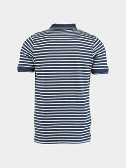 Polo korte mouw liam stripe polo pique 25108li17sb/290 navy Blauw