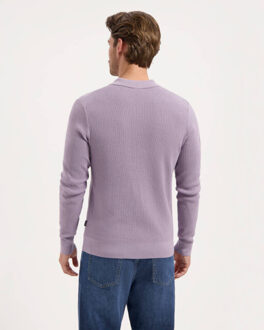 Polo lange mouw 241297 Paars - XL