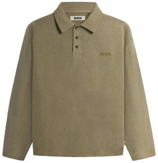 Polo lange mouw 2536-415 Kaki