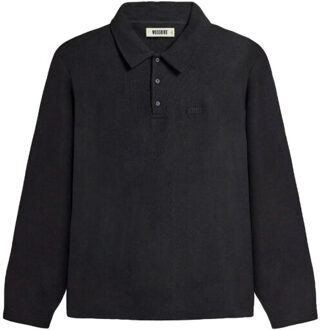 Polo lange mouw 2536-415 Zwart - S