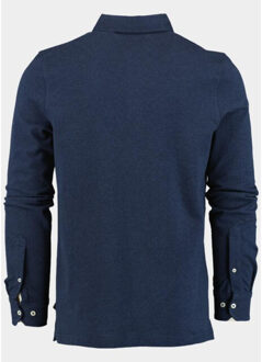 Polo lange mouw smith polo ls pique spe25308sm41sb/290 navy Blauw