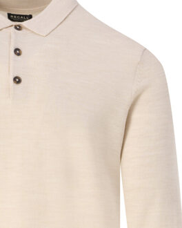 Polo long sleeve - maat M Beige