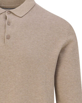Polo long sleeve - maat XXXL Beige