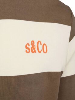 Polo Longsleeve Streep Bruin - L,M,S,XL