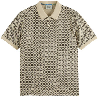 Polo met All Over Print Scotch & Soda , Beige , Heren - 2Xl,Xl,L,M