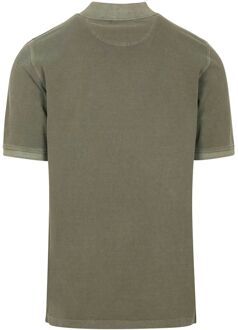 Polo Piqué Garment Dye Olijfgroen Donkergroen - 5XL,L,XL,XXL