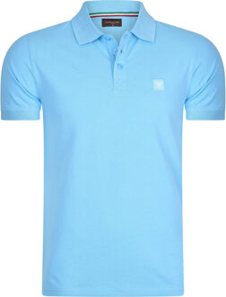 Polo plain pique - maat S Blauw