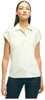 Polo Shirt Brooks Brothers , White , Dames - Xl,L,M,S,Xs