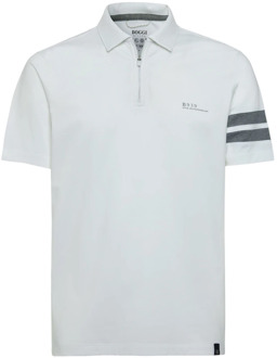 Polo Shirt in High-Performance Jersey Boggi Milano , White , Heren - 2Xl,M