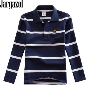 Polo Shirt Kids Clothes Stripes Boys Shirts Tops Cotton Camisetas Autumn Long Sleeve Shirt Casual Carters Polos Teen 3T-10T
