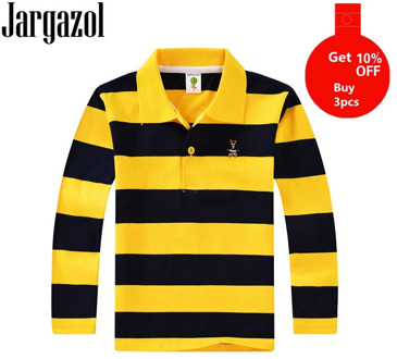 Polo Shirt Kids Clothes Tops Color Stripes Turn-down Collar Autumn Long Sleeve Polos Baby Boy Camisetas Boys Shirts Teen 3T-15T