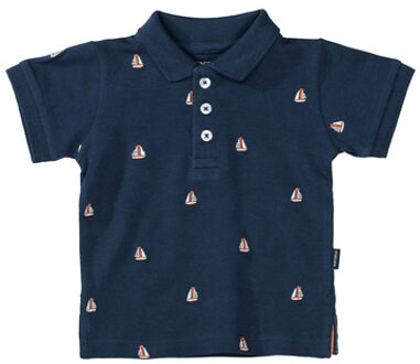 Polo shirt marine gedessineerd Blauw - 68