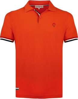 Polo shirt matchplay oranje rood - L