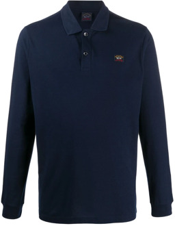 Polo shirt met geborduurd logo Paul & Shark , Blue , Heren - 3XL