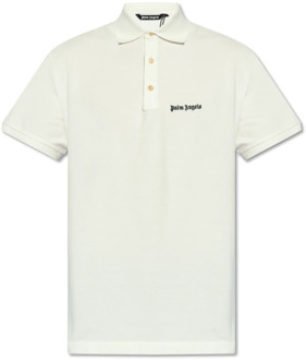 Polo shirt met logo Palm Angels , Beige , Heren - 2Xl,Xl,L,M,S,Xs