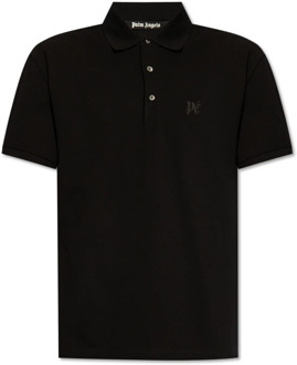 Polo shirt met logo Palm Angels , Black , Heren - 2Xl,Xl,L,M,S,Xs