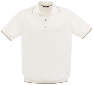 Polo Shirt Peserico , White , Heren - Xl,L,M,S