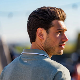 Polo shirt stein – licht melange - maat XXXL Groen