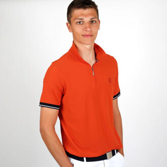 Polo shirt stroke rood Oranje - 4XL