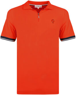 Polo shirt stroke rood Oranje - L