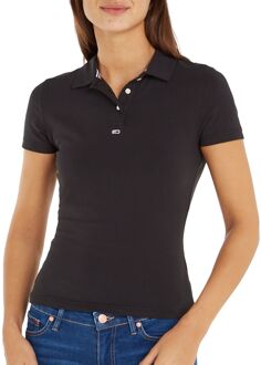 Polo Shirt Tommy Jeans , Black , Dames - XS