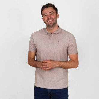 Polo shirt willemsdorp zand melange - maat M Beige