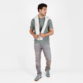 Polo shirt willemstad licht melange Groen - XL