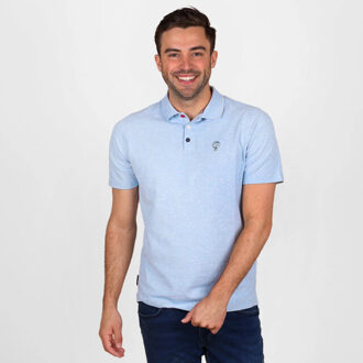 Polo shirt willemstad mist melange - maat S Blauw