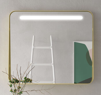 Polo spiegel met LED-verlichting 100x70cm goud