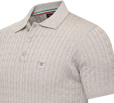 Polo SS Caorle Cable Knit Polo Grijs