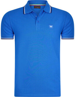 Polo SS Polo Applique Pique Blauw - maat
