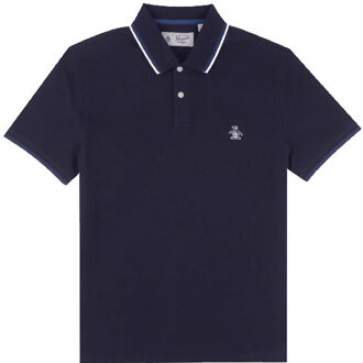 Polo sticker pete tipped navy Blauw - L